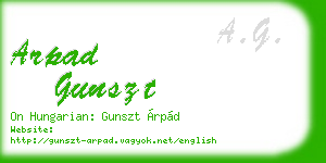 arpad gunszt business card